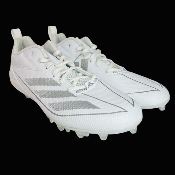 Adidas Adizero Electric.2 American Football White Cleats IF2449 Men's Size 10